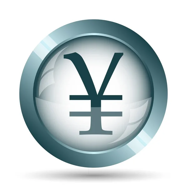 Het Pictogram Van Yen Internet Knop Witte Achtergrond — Stockfoto