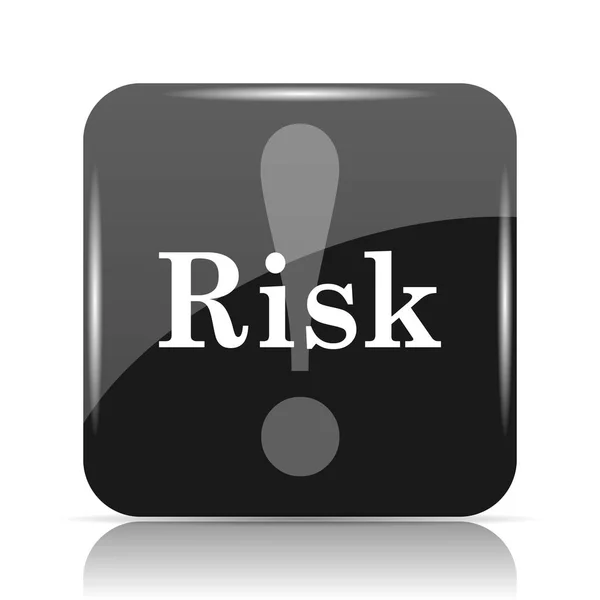 Kockázatot Jelző Ikonja Internet Gomb Fehér Háttér — Stock Fotó