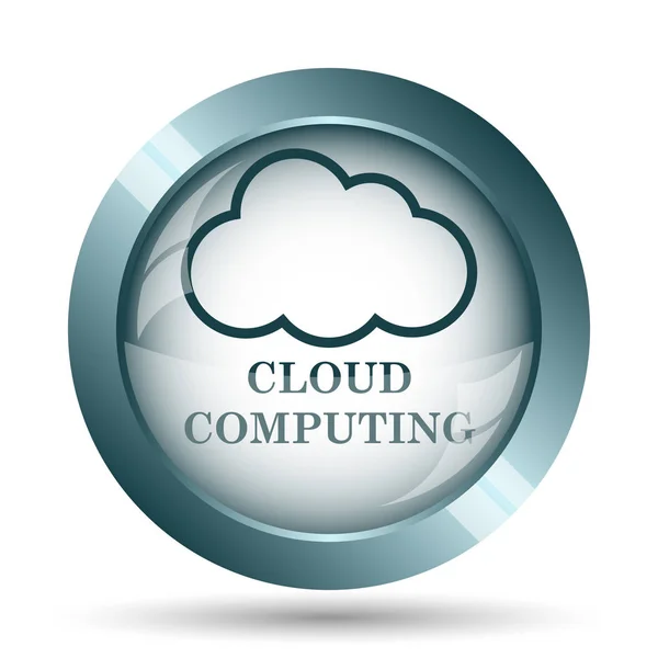 Icona Del Cloud Computing Pulsante Internet Sfondo Bianco — Foto Stock