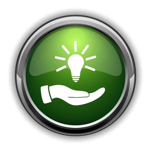 Hand Holding Lightbulb Idea Icon Hand Holding Lightbulb Idea Website — Stock Photo, Image