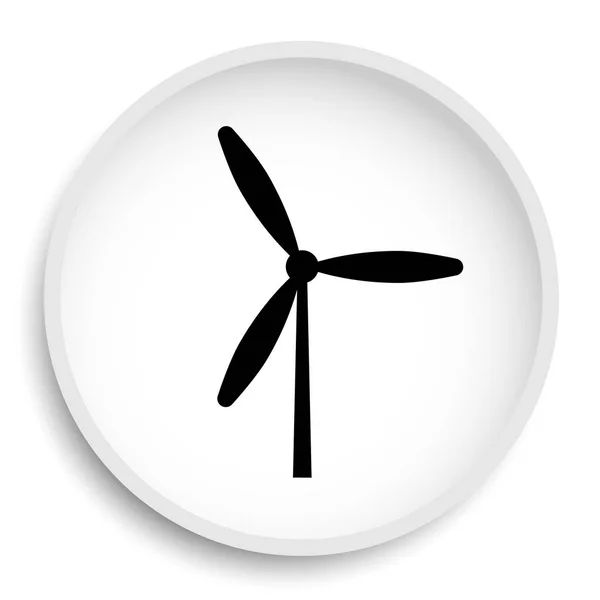Väderkvarn Ikonen Windmill Webbplats Knappen Vit Bakgrund — Stockfoto