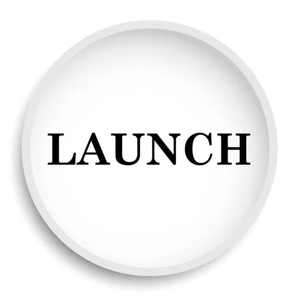 Icône Lancement Lancer Bouton Site Web Sur Fond Blanc — Photo