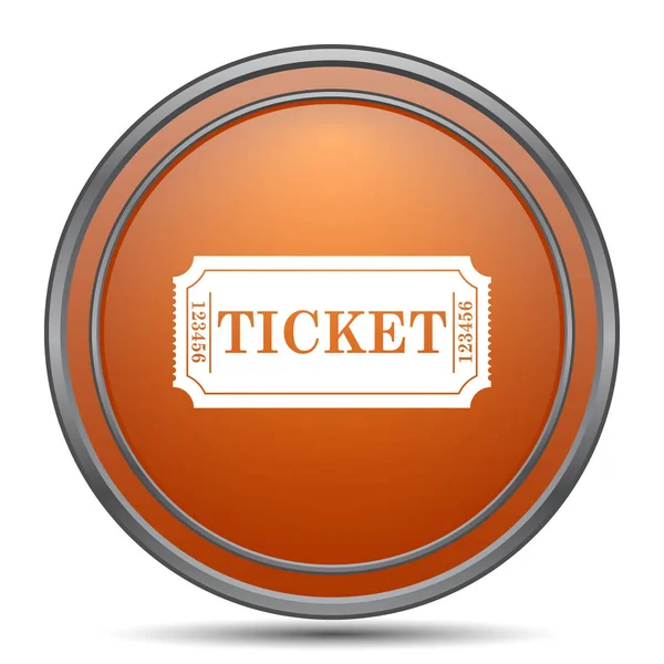 Bioscoop Ticket Pictogram Oranje Internet Knop Witte Achtergrond — Stockfoto