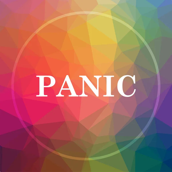 Panic icon. Panic website button on low poly background