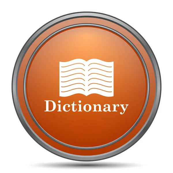 词典图标 橙色互联网按钮在白色背景 — 图库照片