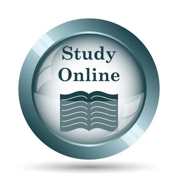 Study Online Icon Internet Button White Background — Stock Photo, Image