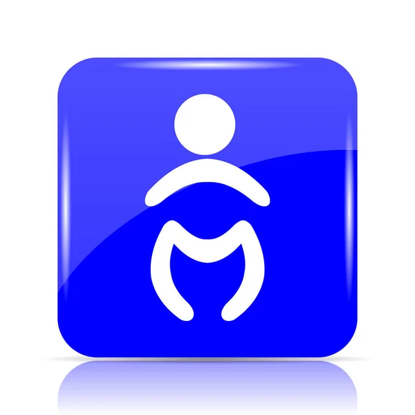 Baby Icon Blue Website Button White Background — Stock Photo, Image