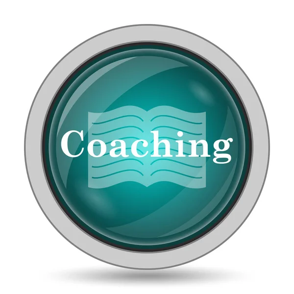 Icona Coaching Pulsante Del Sito Web Sfondo Bianco — Foto Stock