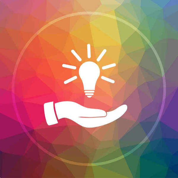 Hand Hält Das Icon Lightbulb Idea Hand Hält Lightbulb Idea — Stockfoto