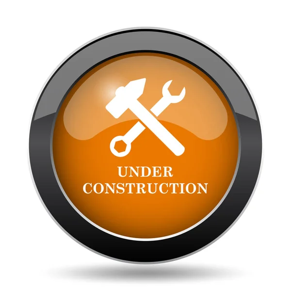 Icône Construction Bouton Site Web Construction Sur Fond Blanc — Photo
