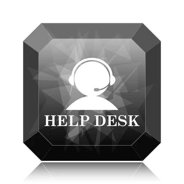 Icono Del Helpdesk Botón Del Sitio Web Negro Sobre Fondo —  Fotos de Stock