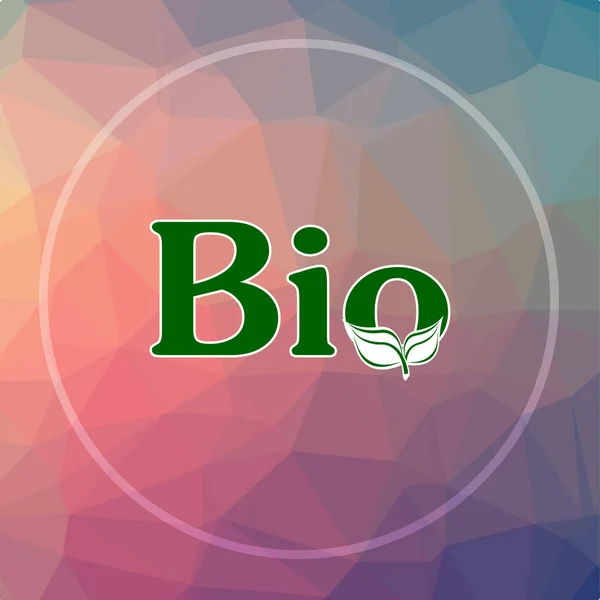 Bio Symbol Bio Website Taste Auf Low Poly Hintergrund — Stockfoto