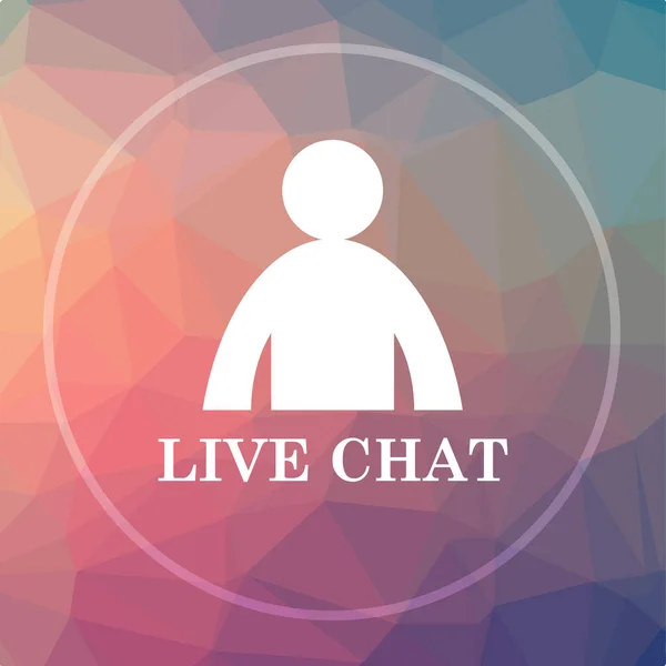 Live chat icon. Live chat website button on low poly background