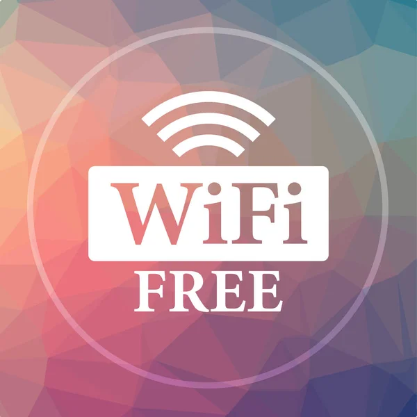 WIFI free icon. WIFI free website button on low poly background