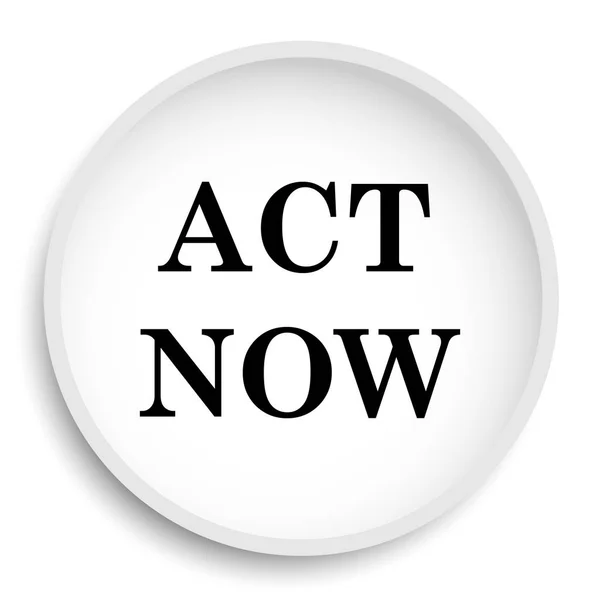 Act now icon. Act now website button on white background.