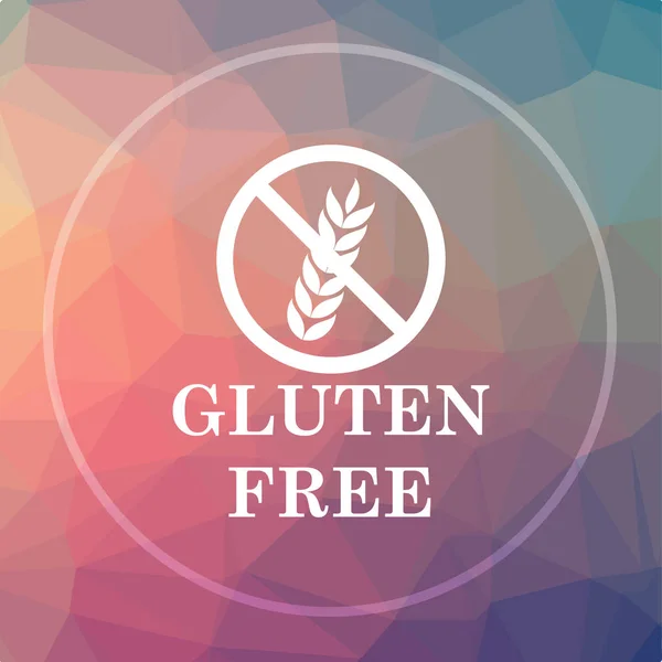 Gluten free icon. Gluten free website button on low poly background