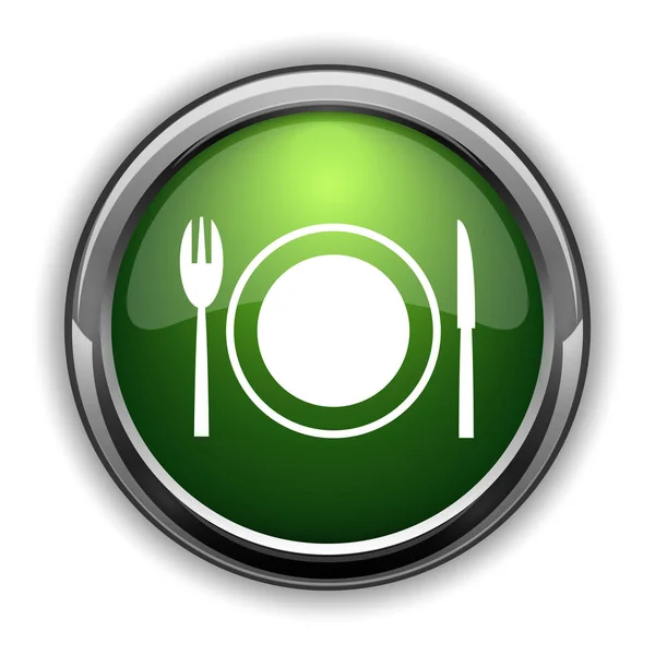 Restaurant Pictogram Restaurant Website Knop Witte Achtergrond — Stockfoto