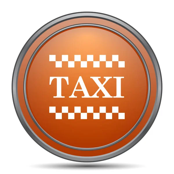 Taxi Pictogram Oranje Internet Knop Witte Achtergrond — Stockfoto