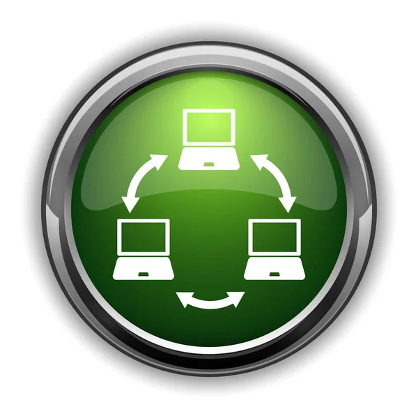 Bilgisayar Kutsal Kişilerin Resmi Bilgisayar Web Sitesi Düğmesini Beyaz Arka — Stok fotoğraf