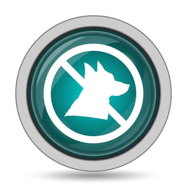 Verboden Honden Pictogram Website Knop Witte Achtergrond — Stockfoto