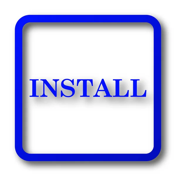 アイコンをインストールします 白い背景の上のウェブサイトのボタンをインストールします — ストック写真