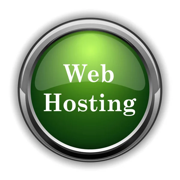 Web Hosting Pictogram Web Hosting Website Knop Witte Achtergrond — Stockfoto