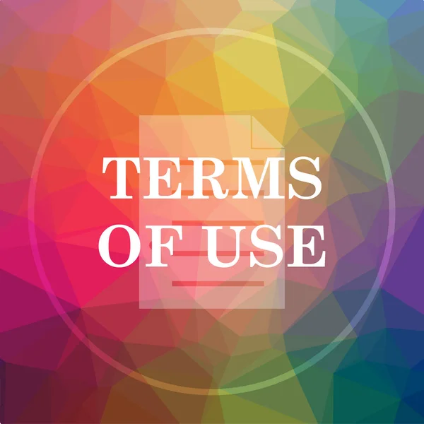 Terms of use icon. Terms of use website button on low poly background