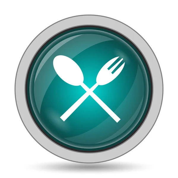 Fork Spoon Icon Website Button White Background — Stock Photo, Image