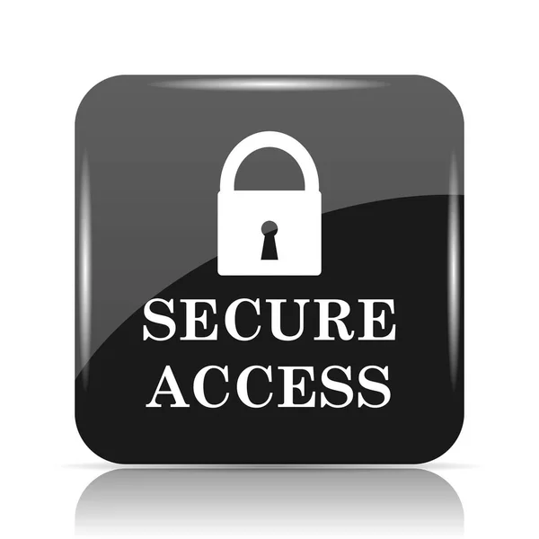 Bezpieczny Dostęp Ikona Przycisk Internet Białym Tle — Zdjęcie stockowe