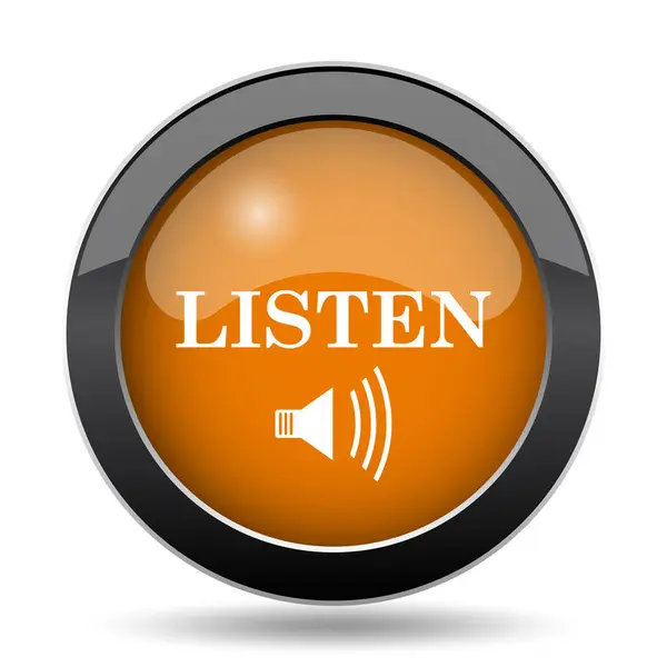 Listen Icon Listen Website Button White Background — Stock Photo, Image