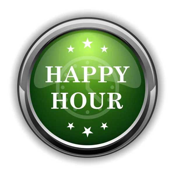 Happy Hour Ikona Tlačítko Webové Stránky Happy Hour Bílém Pozadí — Stock fotografie