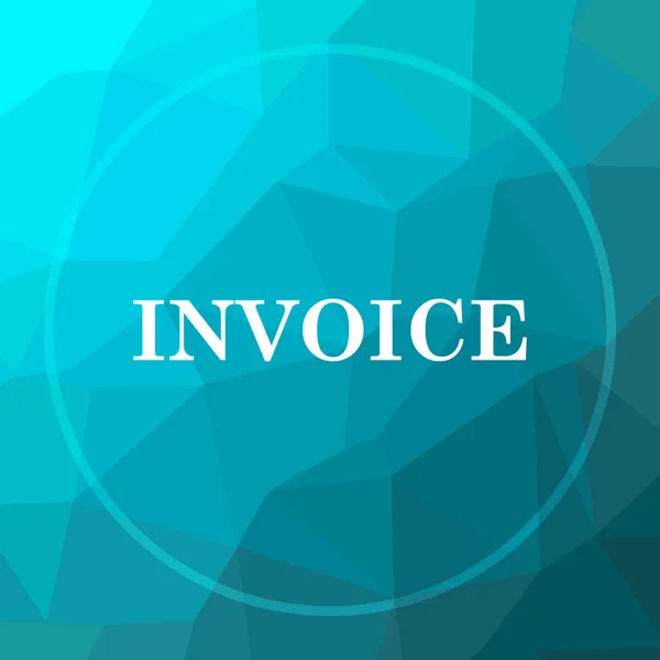 Invoice icon. Invoice website button on blue low poly background