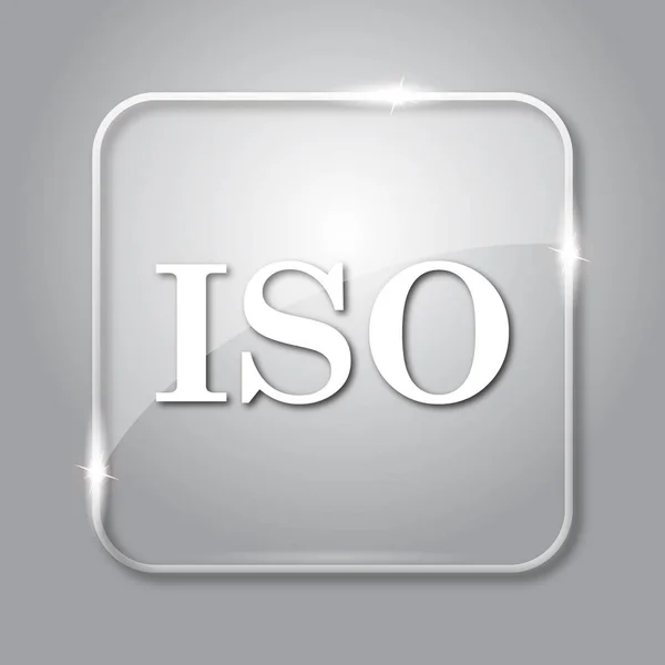 Iso Symbol Transparenter Internet Knopf Auf Grauem Hintergrund — Stockfoto