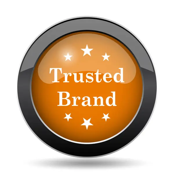Güvenilen Marka Simgesi Marka Web Sitesi Düğmesini Beyaz Arka Plan — Stok fotoğraf