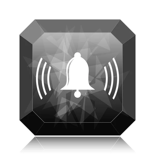 Bell Icon Black Website Button White Background — Stock Photo, Image