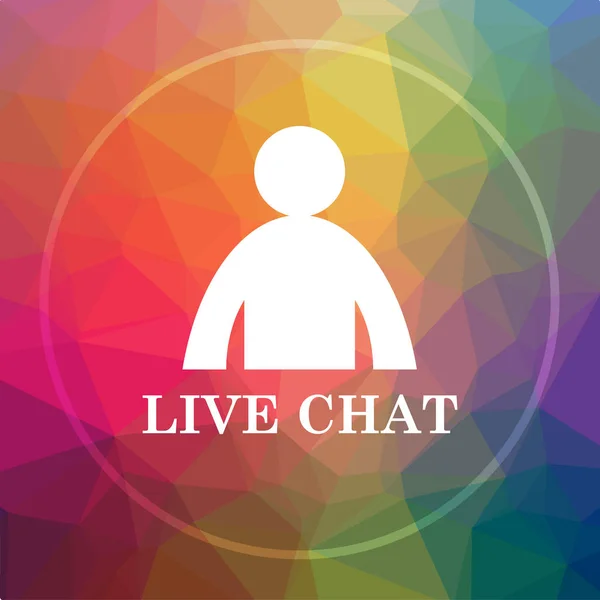 Live chat icon. Live chat website button on low poly background