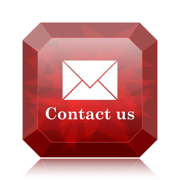 Contact us icon, red website button on white background