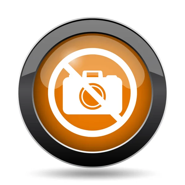 Forbidden camera icon. Forbidden camera website button on white background