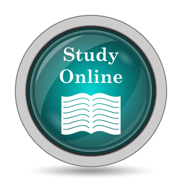 研究オンラインのアイコン 白い背景の上のウェブサイトのボタン — ストック写真