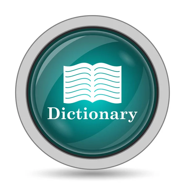 辞書アイコン 白い背景の上のウェブサイトのボタン — ストック写真