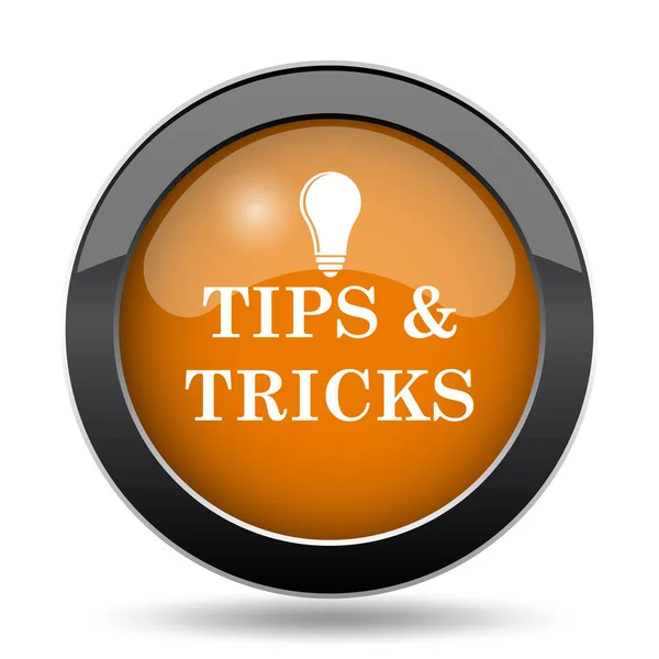 Tips and tricks icon. Tips and tricks website button on white background