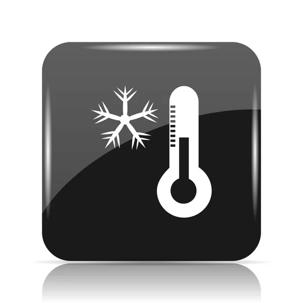 Śnieżynka Ikonę Termometr Przycisk Internet Białym Tle — Zdjęcie stockowe
