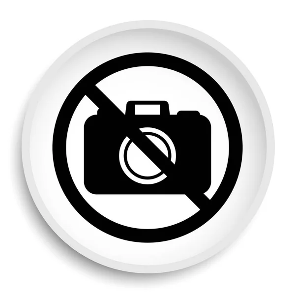 禁止相机图标 禁止相机网站按钮白色背景 — 图库照片