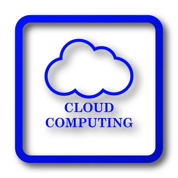 Cloud Computing Ikona Cloud Computing Webové Stránky Tlačítko Bílém Pozadí — Stock fotografie