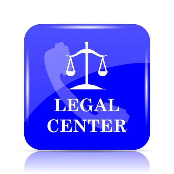 Νομικό Κέντρο Ιστοσελίδα Εικονίδιο Μπλε Κουμπί Λευκό Φόντο — Φωτογραφία Αρχείου