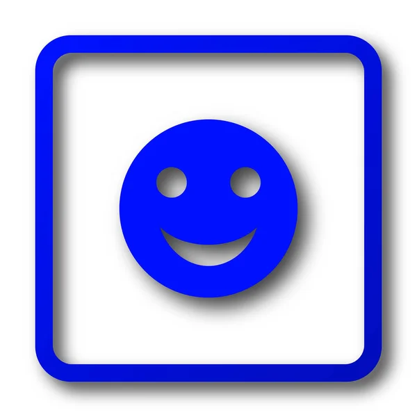 Улыбающаяся Икона Кнопка Сайта Smiley Белом Фоне — стоковое фото