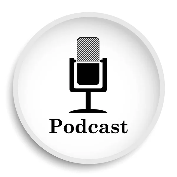 Podcast Simgesi Beyaz Arka Plan Üzerinde Internet Düğmesi — Stok fotoğraf