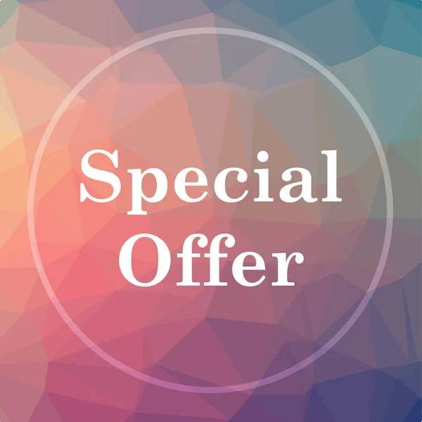 Special offer icon. Special offer website button on low poly background