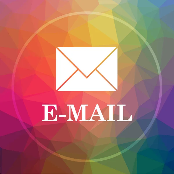 E-mail icon. E-mail website button on low poly background