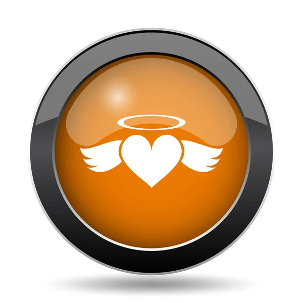 Herzengel Ikone Herz Engel Website Taste Auf Weißem Hintergrund — Stockfoto